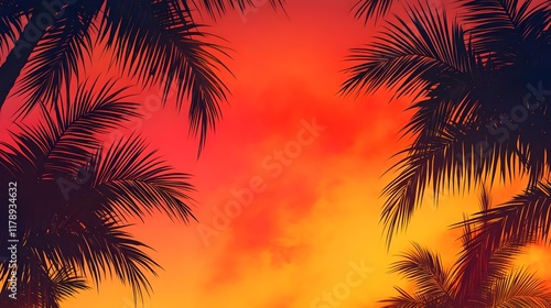 palm trees at sunset