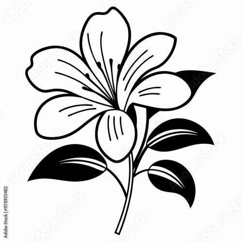 flower icon, black and white flower