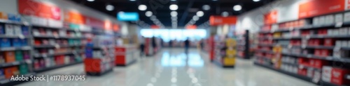 Empty department store with abstract blurred photo of store, retail, blur, abstract