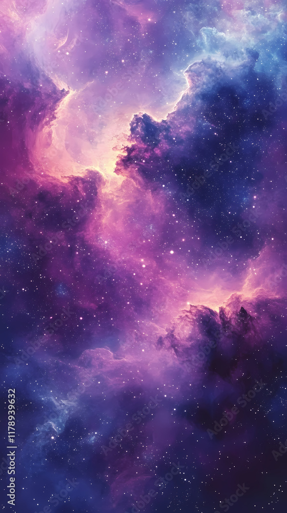 Obraz premium Nebulous Purple Cosmos: HD Phone Wallpaper