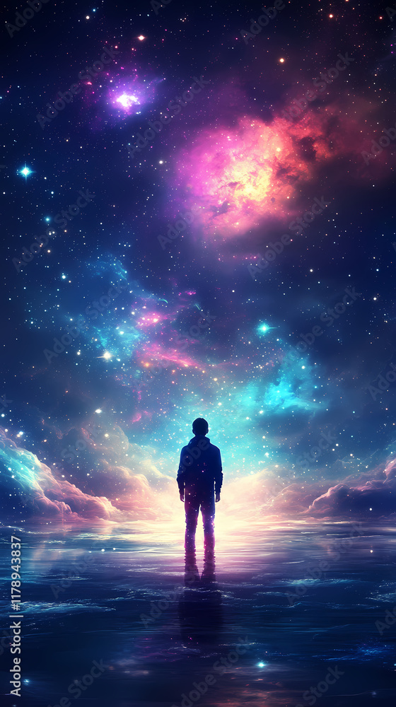 Cosmic Dreams: Cyan and Purple Mystical Galaxy Horizon Wallpaper Cosmic Dreams: Cyan and Purple Mystical Galaxy Horizon Wallpaper