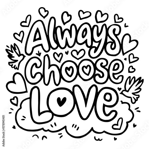 Cute lettering "Always choose love"