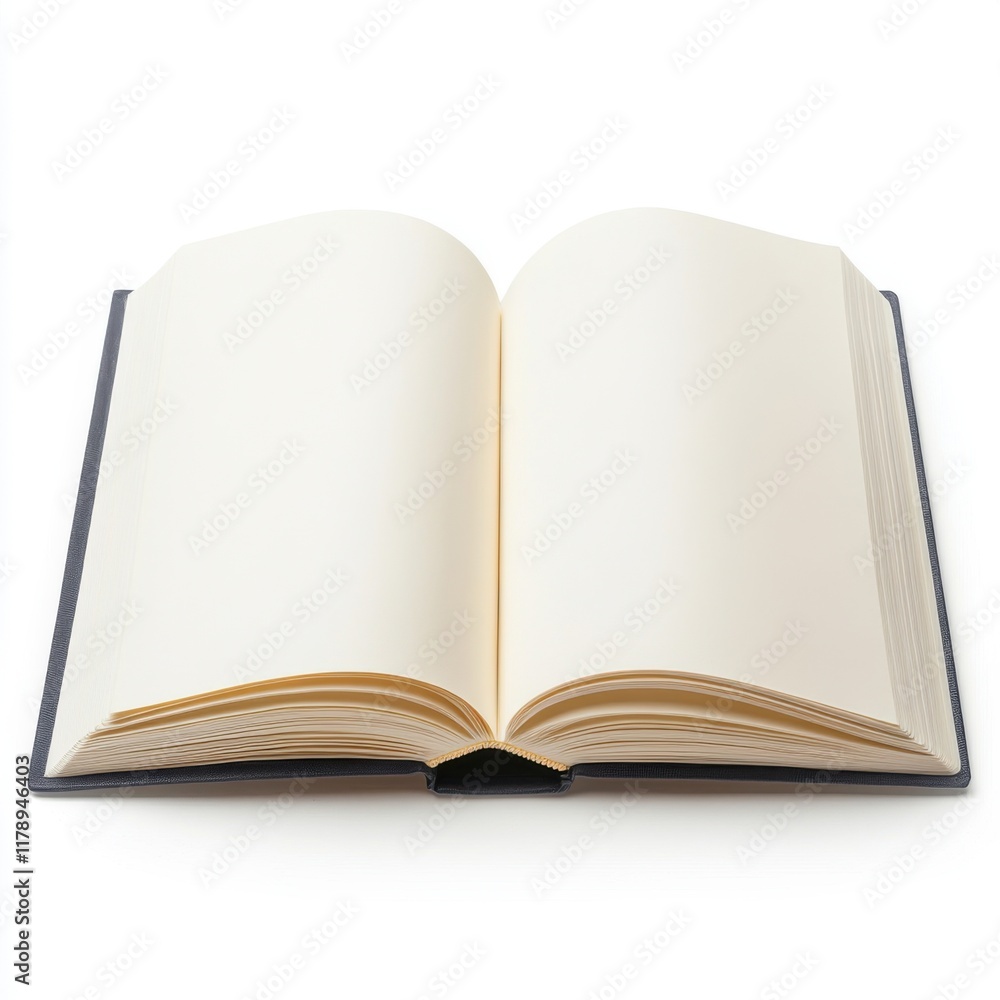 Blank pages await creative thoughts and ideas in a well-crafted personal journal or notebook for writing Blank pages await creative thoughts and ideas in a well-crafted personal journal or notebook for writing