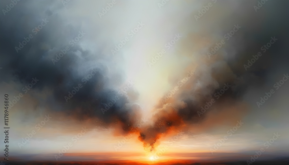 Obraz premium fire in the clouds dynamic image background 