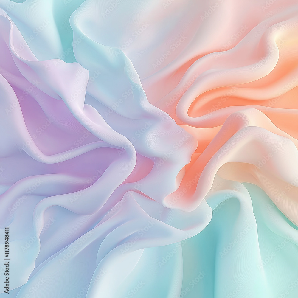 Fototapeta premium A pastel abstract composition of swirling colors peach