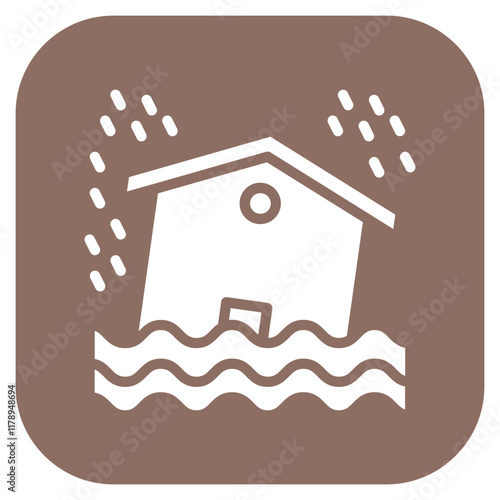 Flood icon vector image. Can be used for Monsoon.