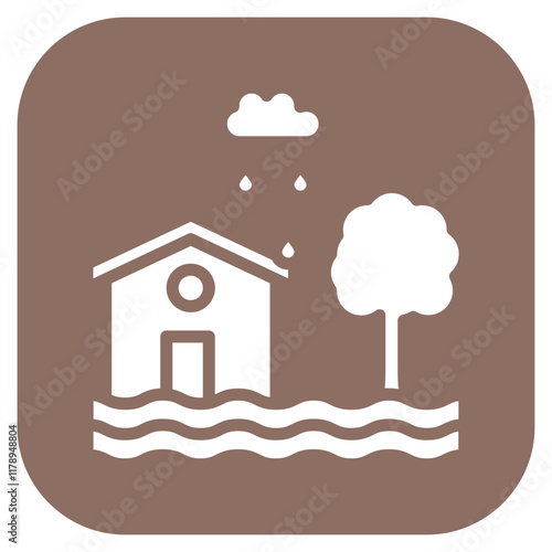 Monsoon Floodwaters icon vector image. Can be used for Monsoon.