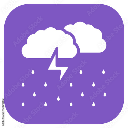 Monsoon Cloud Burst icon vector image. Can be used for Monsoon.