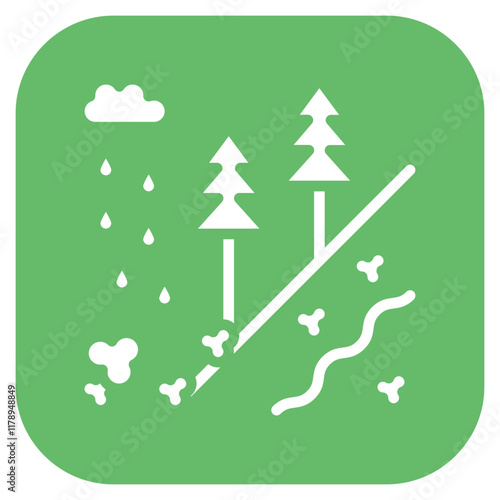 Monsoon Mudslides icon vector image. Can be used for Monsoon.