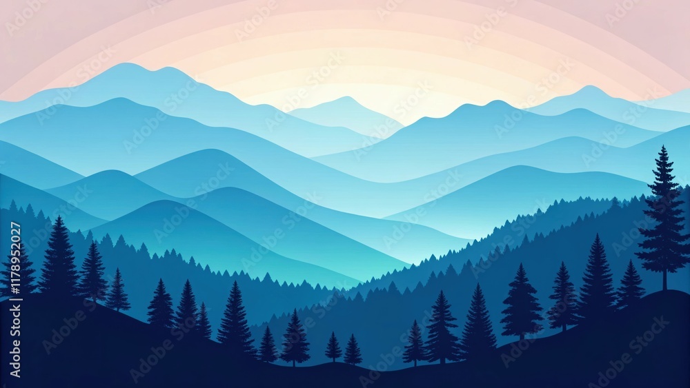 Obraz premium Abstract Gradient Background: Navy to Pastel Blue