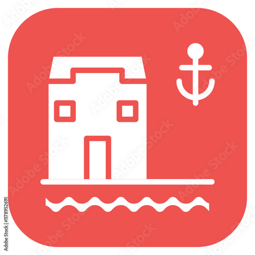 Harbor Office icon vector image. Can be used for Harbour.