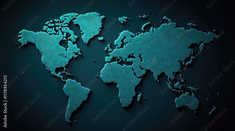 A textured world map in shades of blue, set against a dark background, creating a modern and sleek visual representation of global geography. A textured world map in shades of blue, set against a dark background, creating a modern and sleek visual representation of global geography.