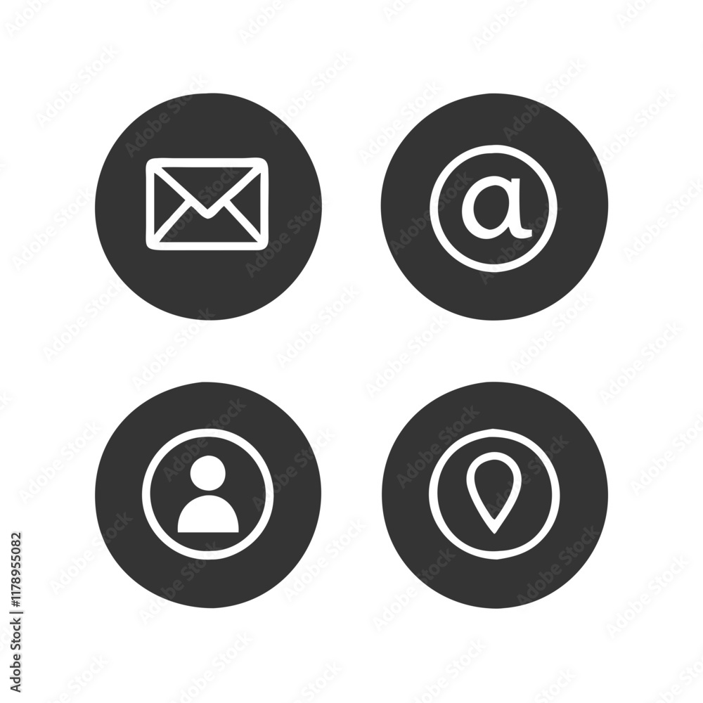 Black and White Communication Icon Pack Black and White Communication Icon Pack