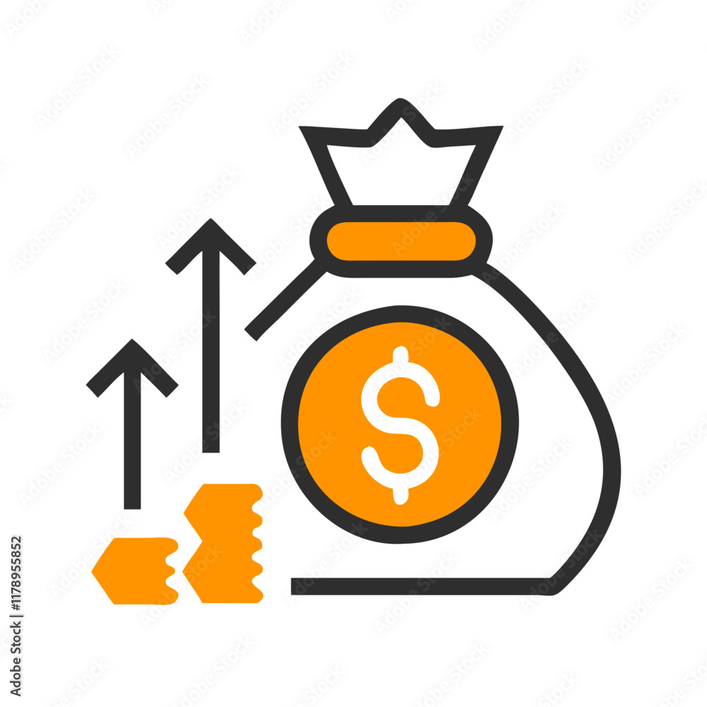 Financial Success Icon – Cash and Coin Design