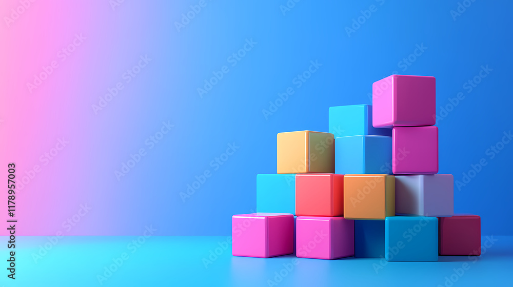 Creative combination of colorful blocks Creative combination of colorful blocks