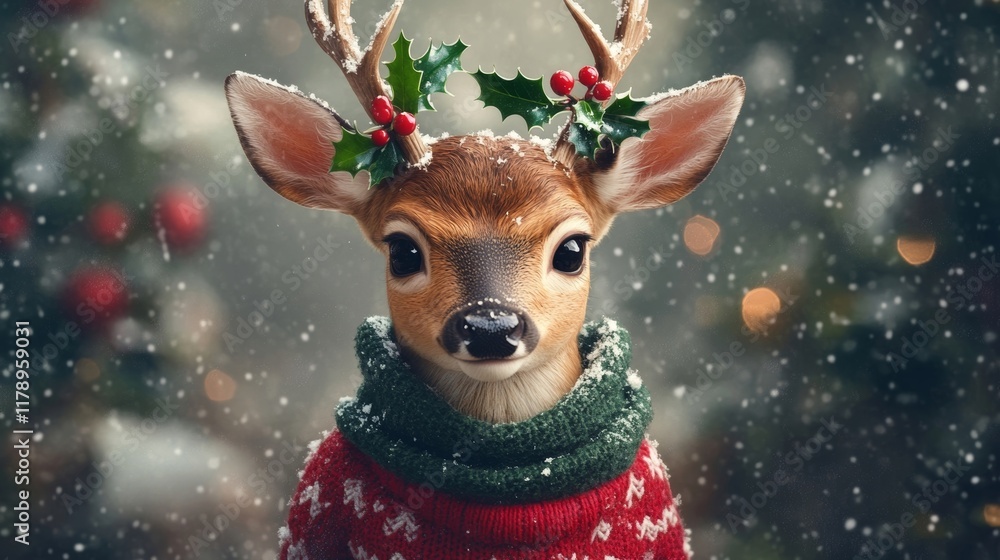 reindeer with ribbon reindeer with ribbon