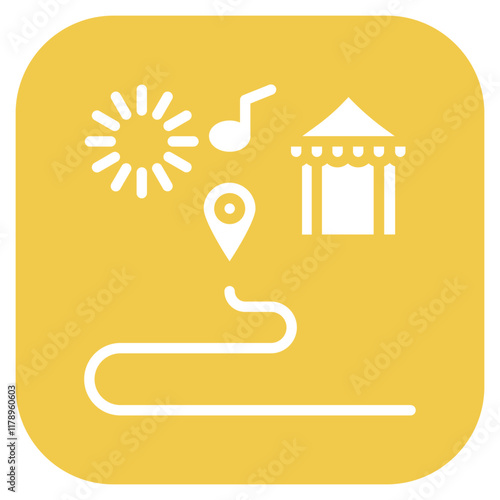 Festival Map icon vector image. Can be used for Music Festival.