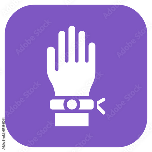 Wristband icon vector image. Can be used for Music Festival.