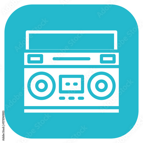 Ghetto Blaster icon vector image. Can be used for Eighties.