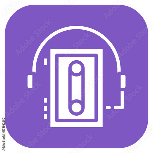 Walkman icon vector image. Can be used for Eighties.