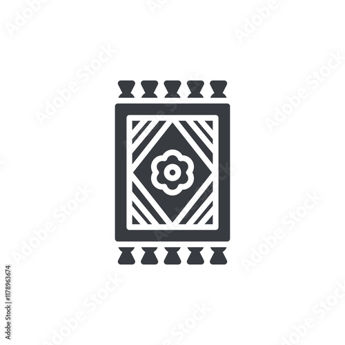Carpet or decorative rug vector icon