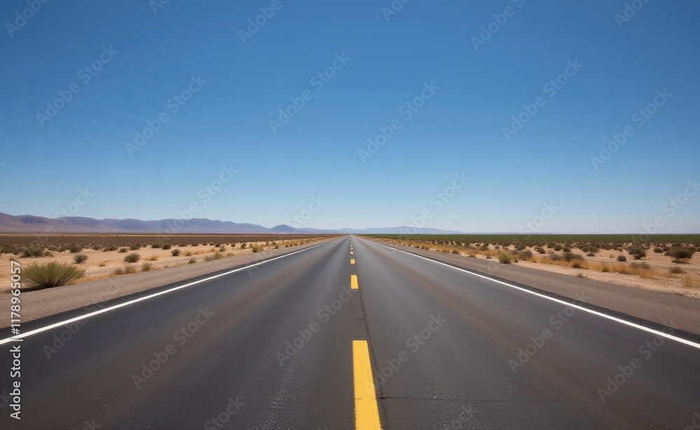 A scenic road winds through a dramatic desert landscape, with towering red rock cliffs and a clear blue sky in the background. A scenic road winds through a dramatic desert landscape, with towering red rock cliffs and a clear blue sky in the background.