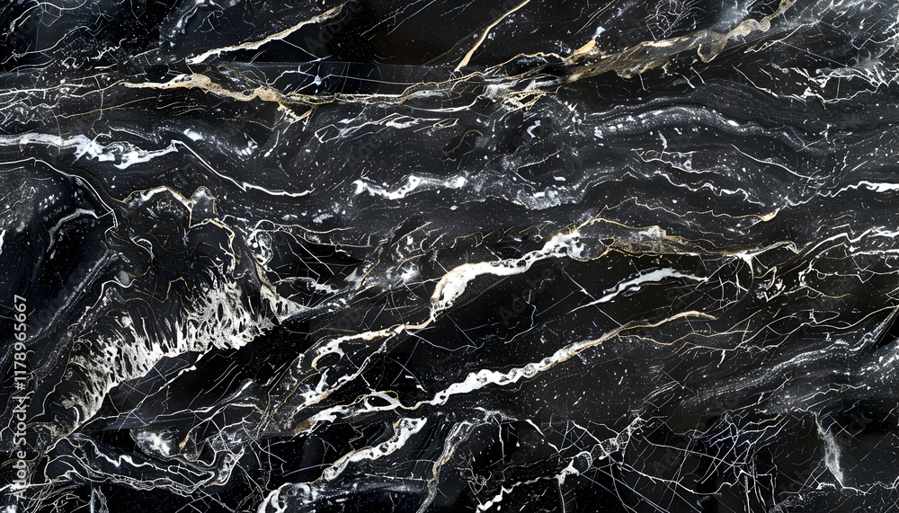 Fototapeta premium Black and White Marble Texture Abstract Background Illustration
