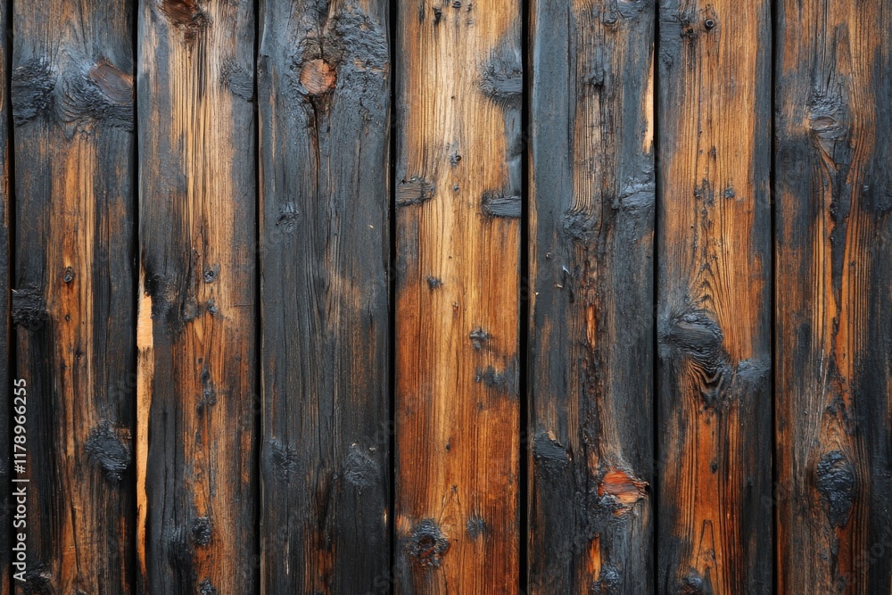 Rustic wooden planks with weathered surface and peeling paint Rustic wooden planks with weathered surface and peeling paint