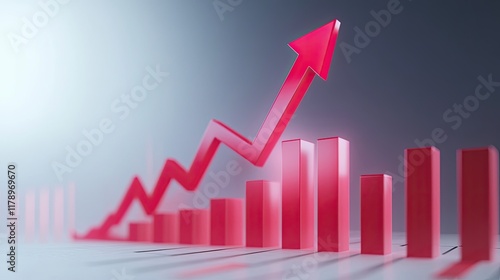 Red upward trend arrow with bar graph Free Download Red upward trend arrow with bar graph - GFXLoad