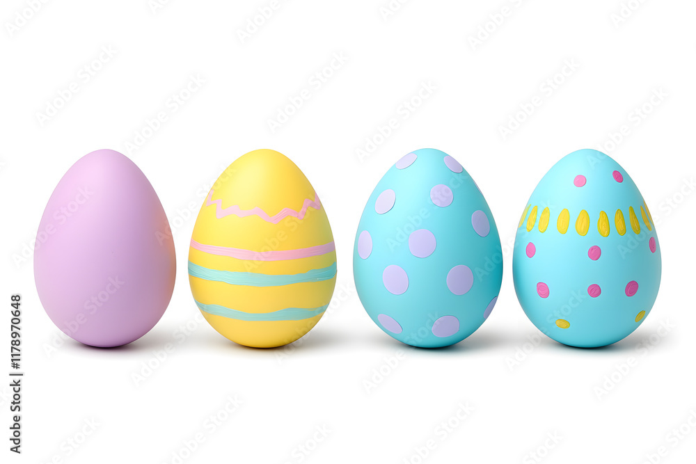 Colorful easter eggs collection isolated on white background Colorful easter eggs collection isolated on white background