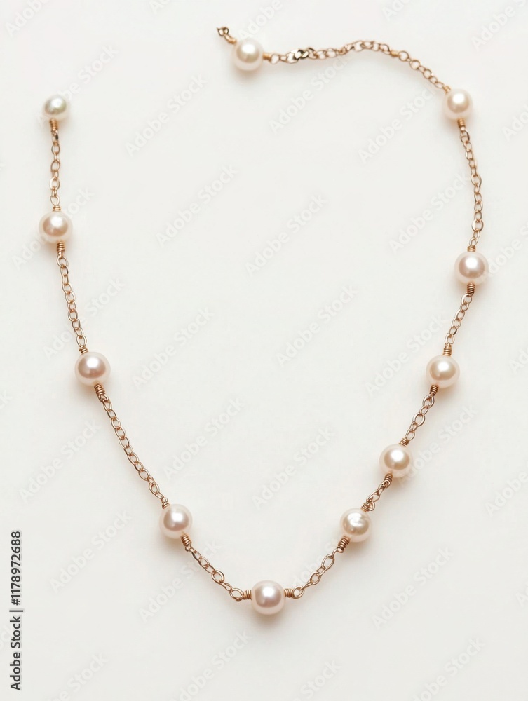 gold chain,necklace with pearls on a white gold chain,necklace with pearls on a white
