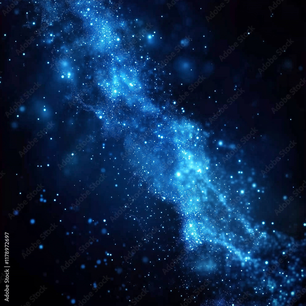 Fototapeta premium Futuristic blue light particles creating abstract digital waves. Background of digital waves artificial intelligence