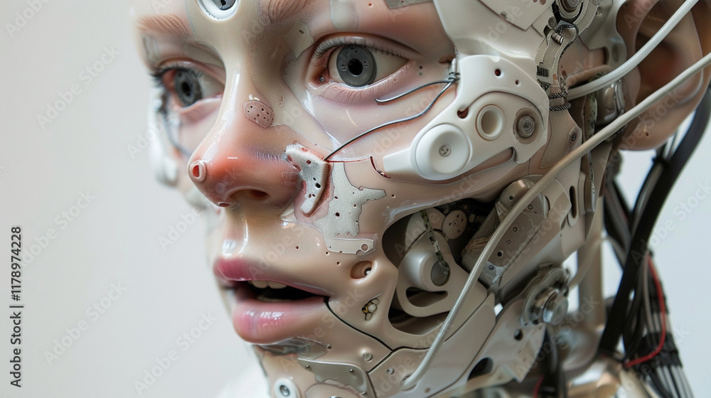 Close-up of advanced prosthetics with lifelike movements controlled by AI Close-up of advanced prosthetics with lifelike movements controlled by AI