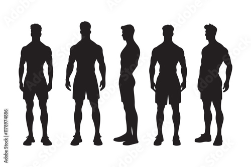 Man Fitness Silhouette Vector illustration