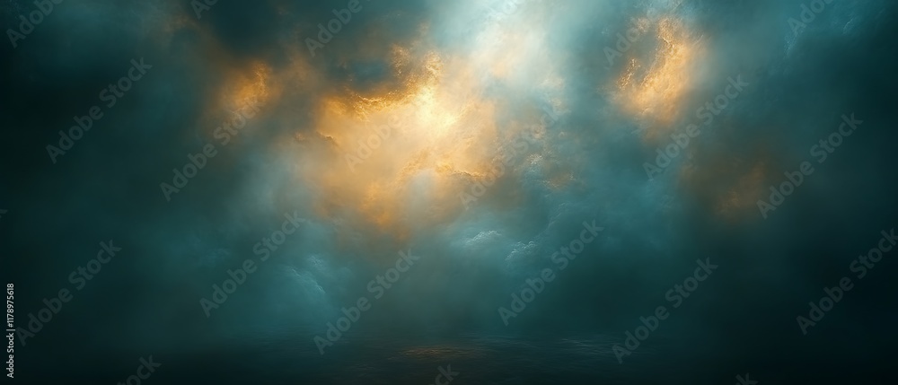 Dramatic dark clouds with golden light. Dramatic dark clouds with golden light.