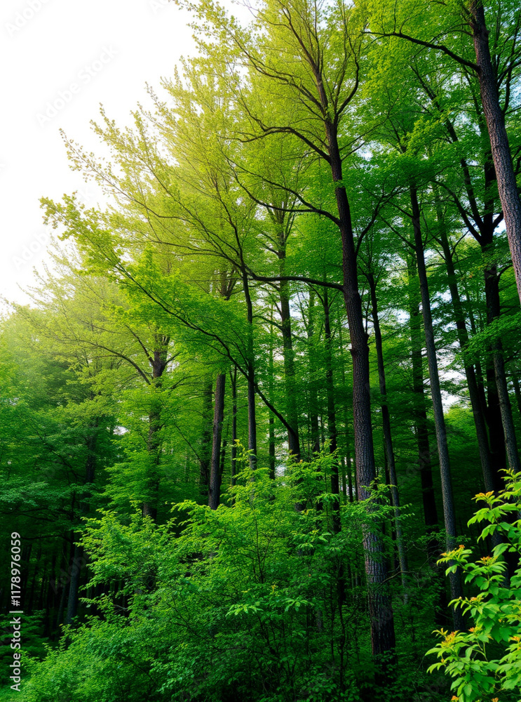 green forest in the morning, nature with betray in forest greenery green forest in the morning, nature with betray in forest greenery