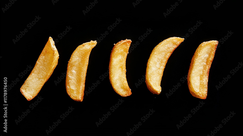 golden crispy French fries isolated on transparent background golden crispy French fries isolated on transparent background