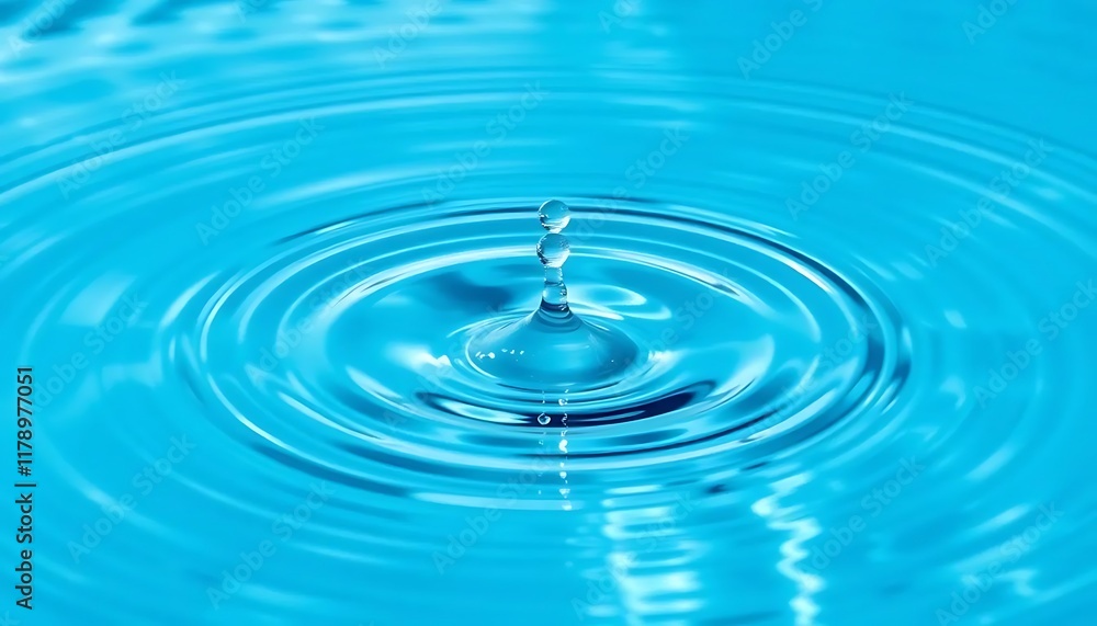 Serene Aqua Drop: Ripples of Tranquility in Vibrant Blue Serene Aqua Drop: Ripples of Tranquility in Vibrant Blue