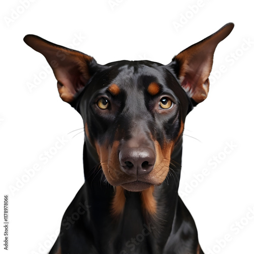 doberman pinscher on white , transparent background png