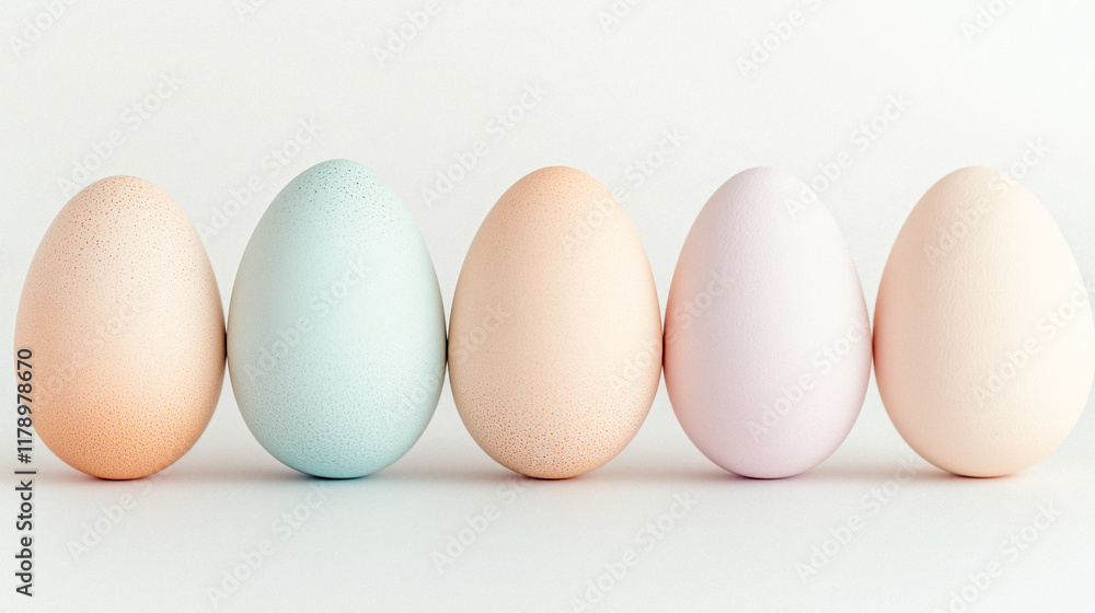 Five Pastel-Colored Eggs Five Pastel-Colored Eggs