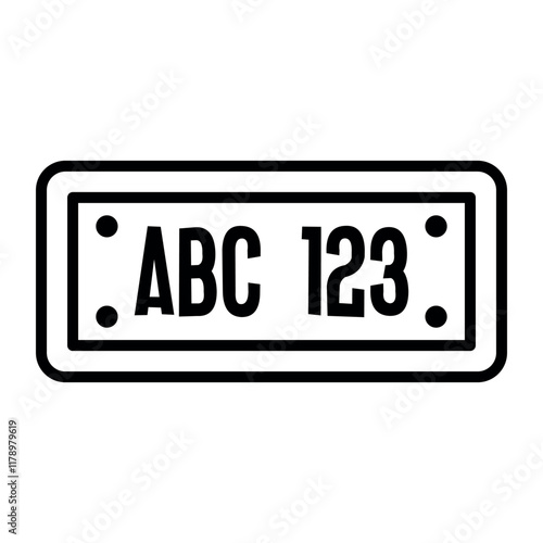 license plate icon vector design
