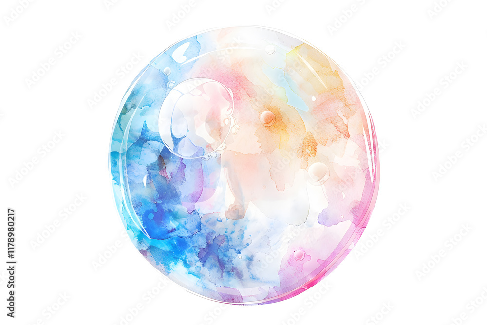 Soap bubble watercolor cut out isolated on white Soap bubble watercolor cut out isolated on white