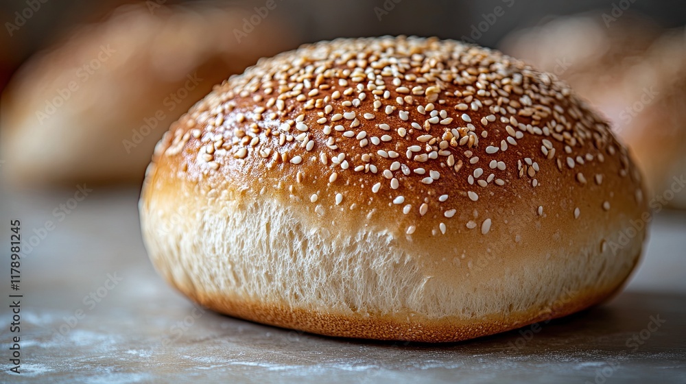 Sesame seed hamburger bun on a transparent background: Close-up image of a sesame seed hamburger bun, isolated for use in food photography, culinary designs, or menu illustrations. Sesame seed hamburger bun on a transparent background: Close-up image of a sesame seed hamburger bun, isolated for use in food photography, culinary designs, or menu illustrations.