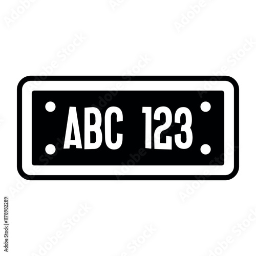 license plate icon vector design