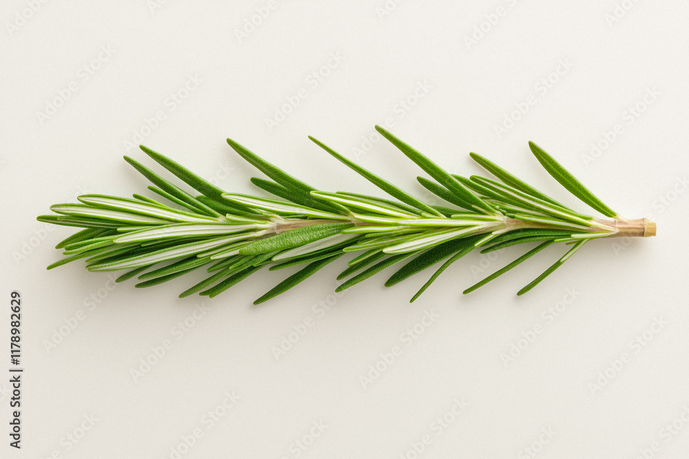 Fototapeta premium Rosemary Sprig on White Background