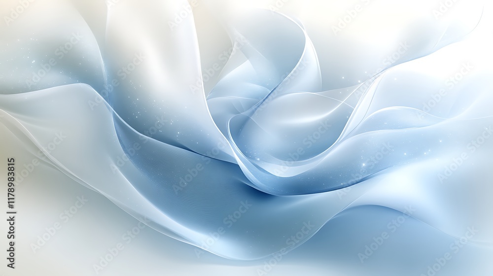 Obraz premium Abstract blue and white flowing fabric.