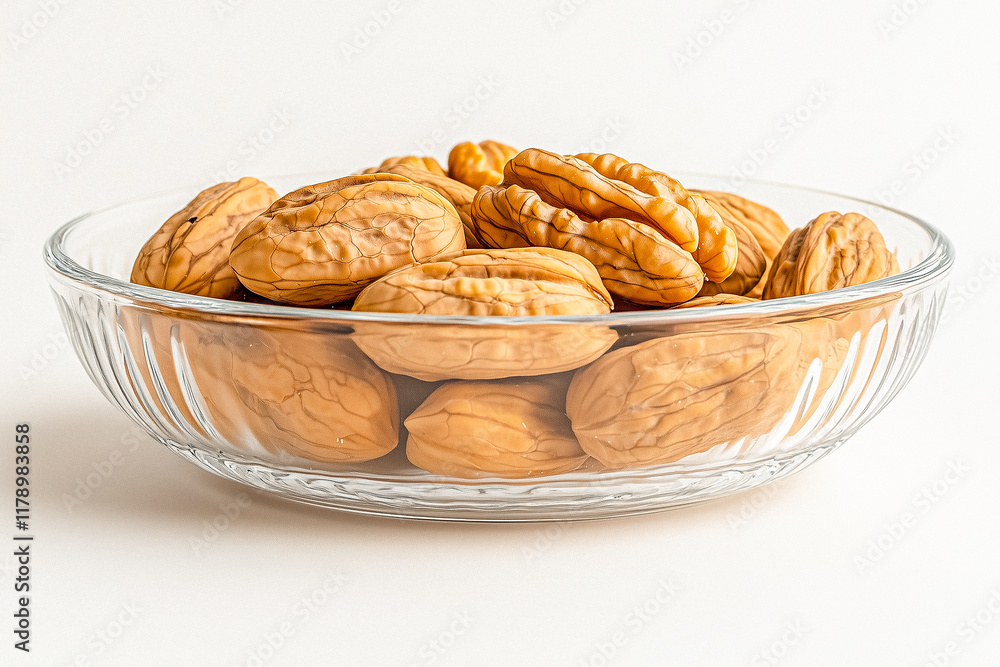 Pecans in Clear Glass Bowl Pecans in Clear Glass Bowl