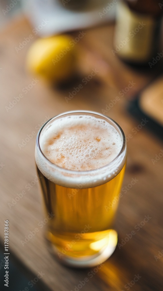 glass of cold beer with foam in bar or pub. For Oktoberfest festival, St Patrick Day celebration, banner, design, menu, blog, cover, presentation, social media, linkedin, business glass of cold beer with foam in bar or pub. For Oktoberfest festival, St Patrick Day celebration, banner, design, menu, blog, cover, presentation, social media, linkedin, business