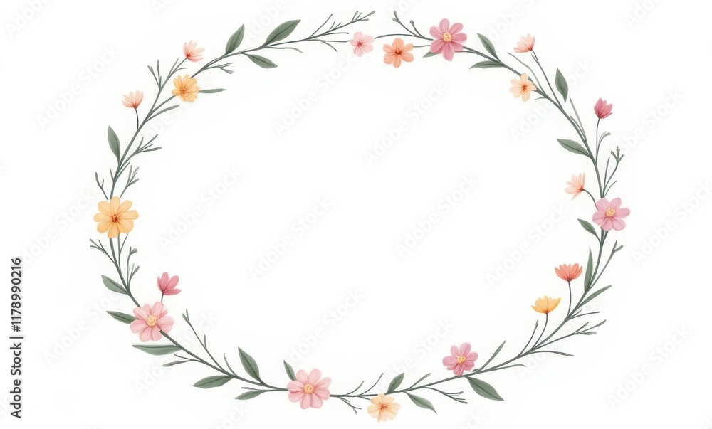 Delicate floral wreath design Delicate floral wreath design