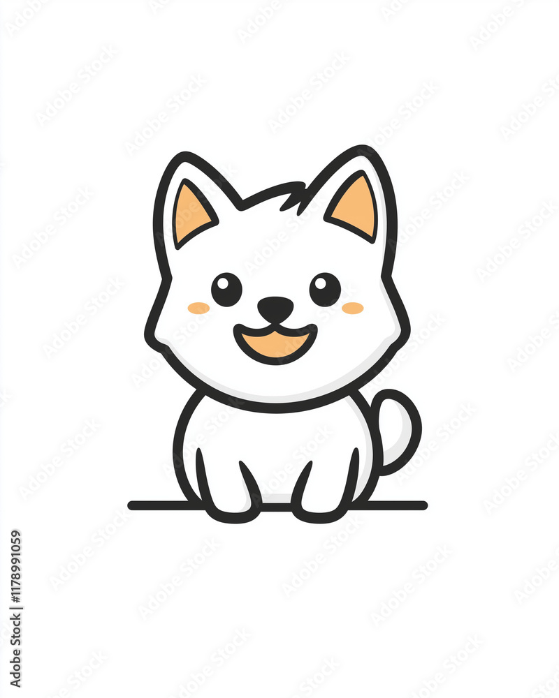 Obraz premium 可愛いイヌのイラスト・ステッカー風
